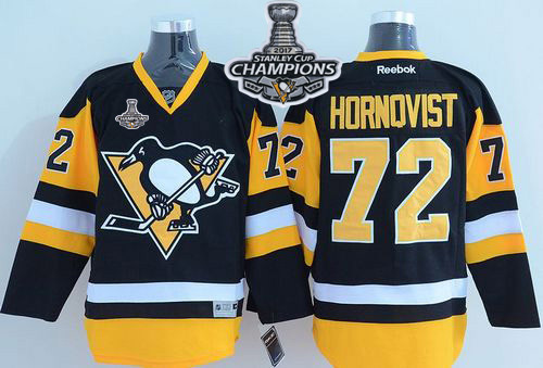 Penguins #72 Patric Hornqvist Black Alternate Stanley Cup Finals Champions Stitched NHL Jersey